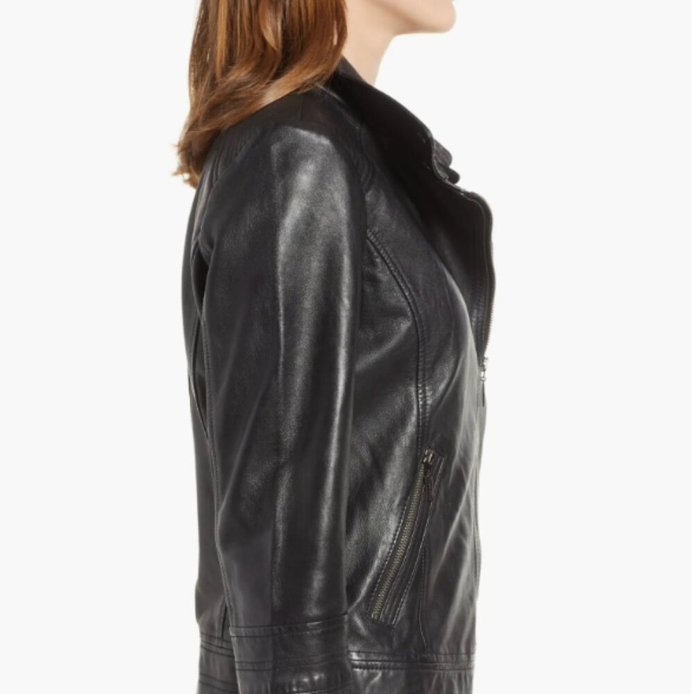 NWOT Bernardo - Leather Motorcycle Jacket - Picture 3 of 12